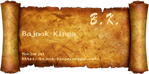 Bajnok Kinga névjegykártya