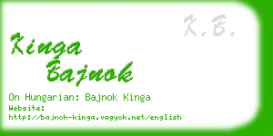 kinga bajnok business card